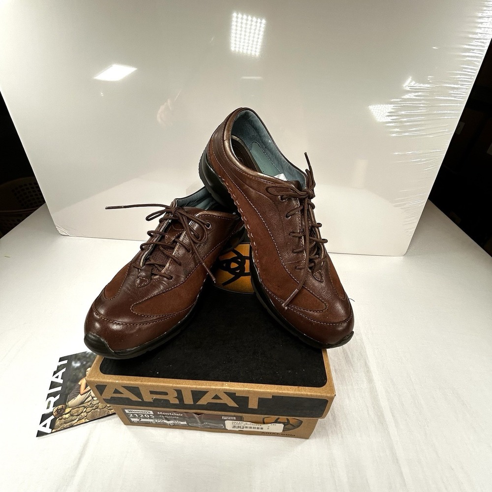 Ariat Montclair Brown 21205 Leather Sz 7 B Comfort Oxford Casual Sneakers Shoe